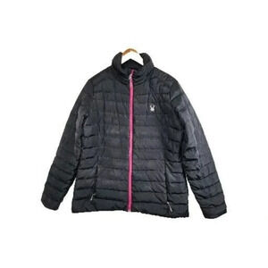 Spyder Jacket Coat Women's L Puffer Down Ski Snow  Black Pink Longsleeve